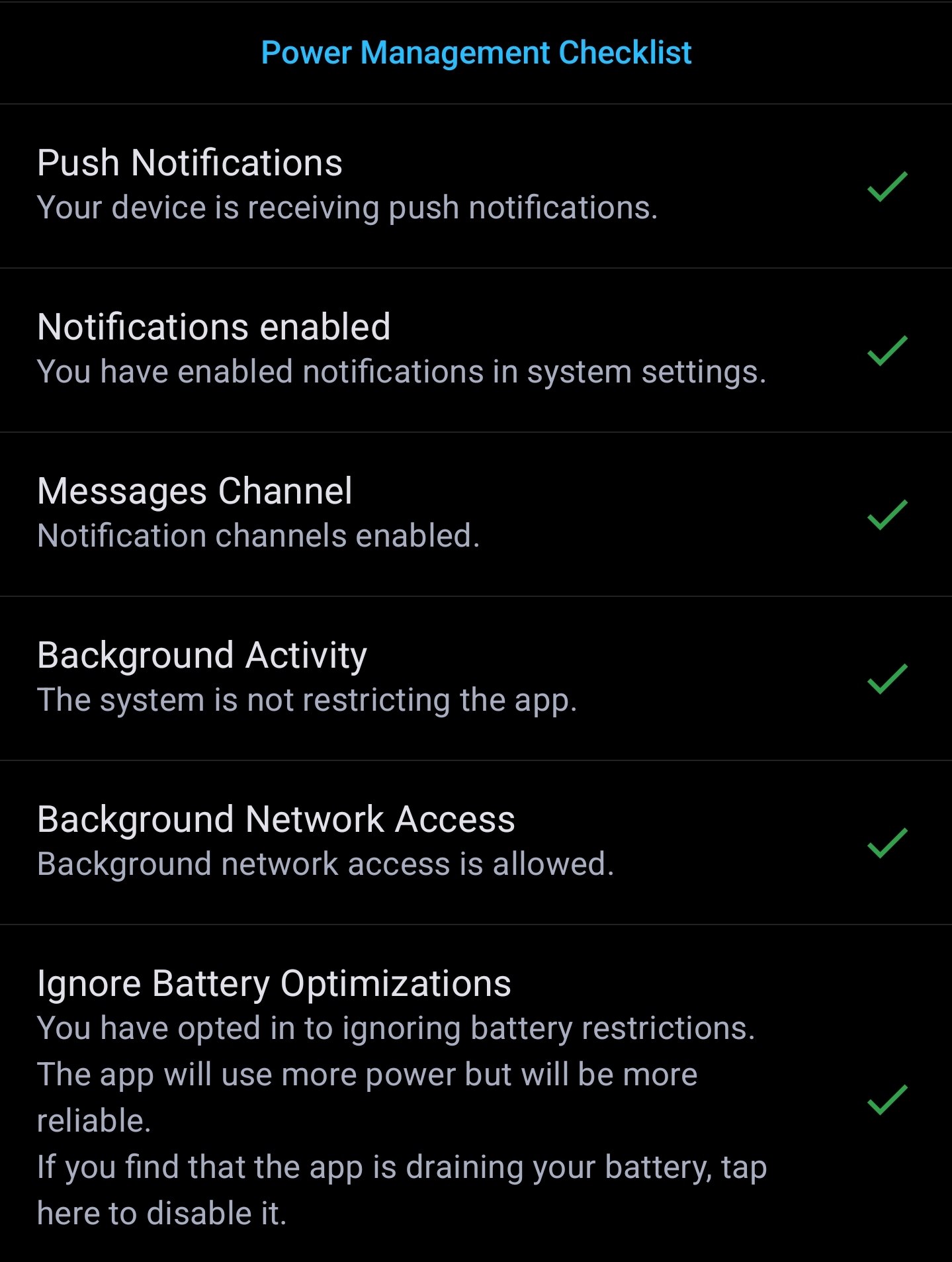 Power Management Checklist