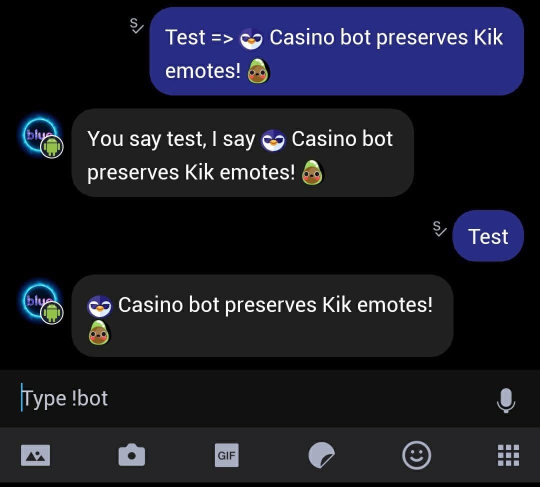 mago Ausencia rigidez Commands - Casino Bot Kik